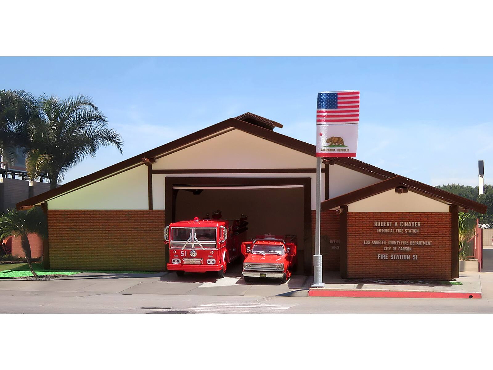 CALIFORNIA REPUBLIC  
ROBERT A CINADER MEMORIAL FIRE STATION 51  
LOS ANGELES COUNTY FIRE DEPARTMENT  
CITY OF CARSON  
FIRE STATION 51