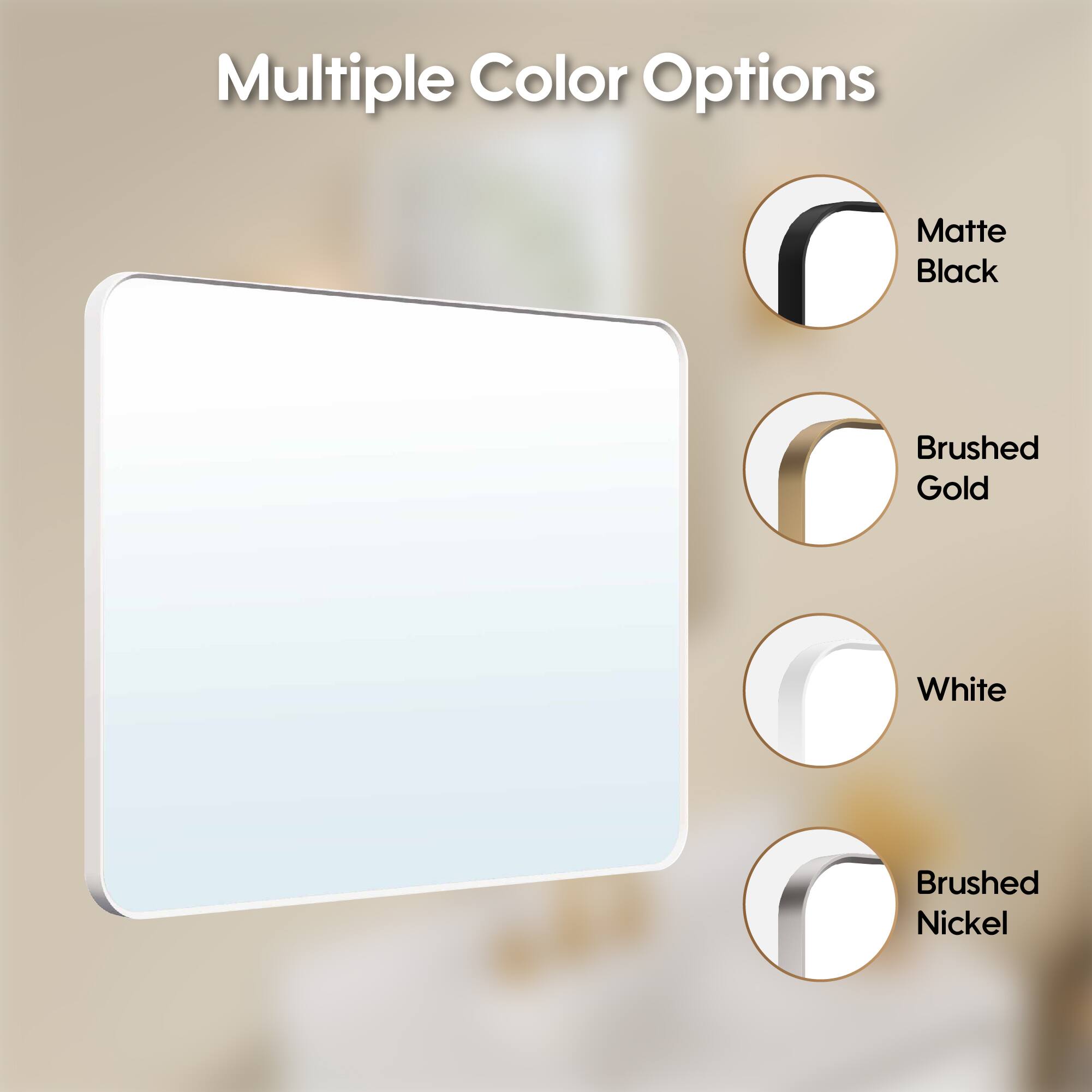 Multiple Color Options
- Matte Black
- Brushed Gold
- White
- Brushed Nickel