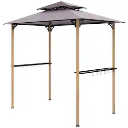 Outsunny - x 5' Grill Gazebo - Natural Wood