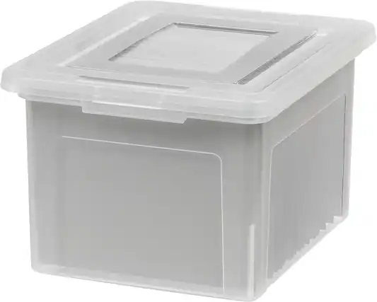 Front. IRIS USA - IRIS USA Letter Legal Size Plastic File Box, Home Organizing Storage Container.