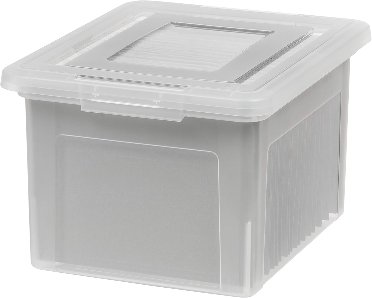 Front. IRIS USA - IRIS USA Letter Legal Size Plastic File Box, Home Organizing Storage Container.