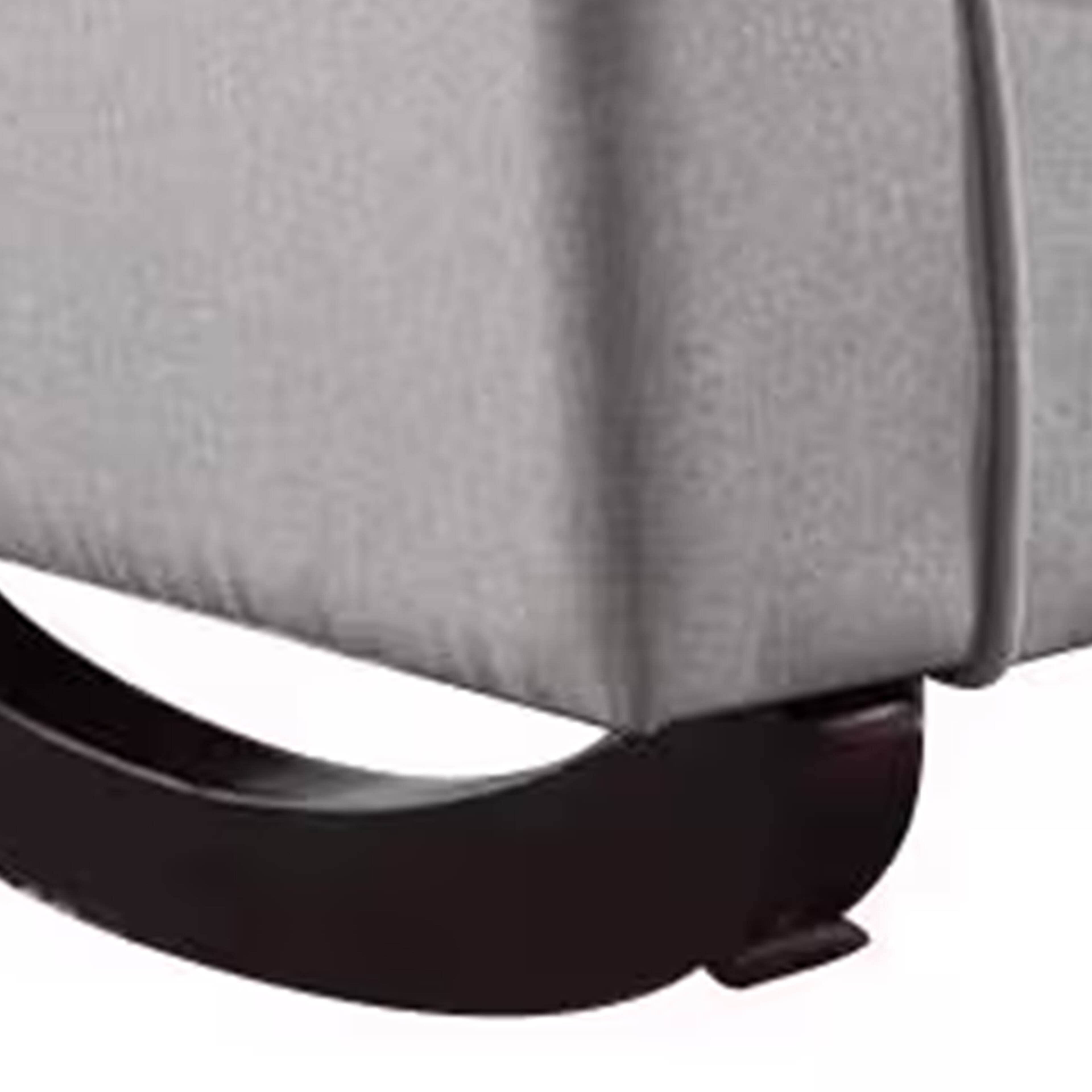 Alt View 3. Manhattan Lane - 34 Inch Rocking Chair, Wood Frame, Vertical Channel Tufted Gray Linen - Gray, Black.