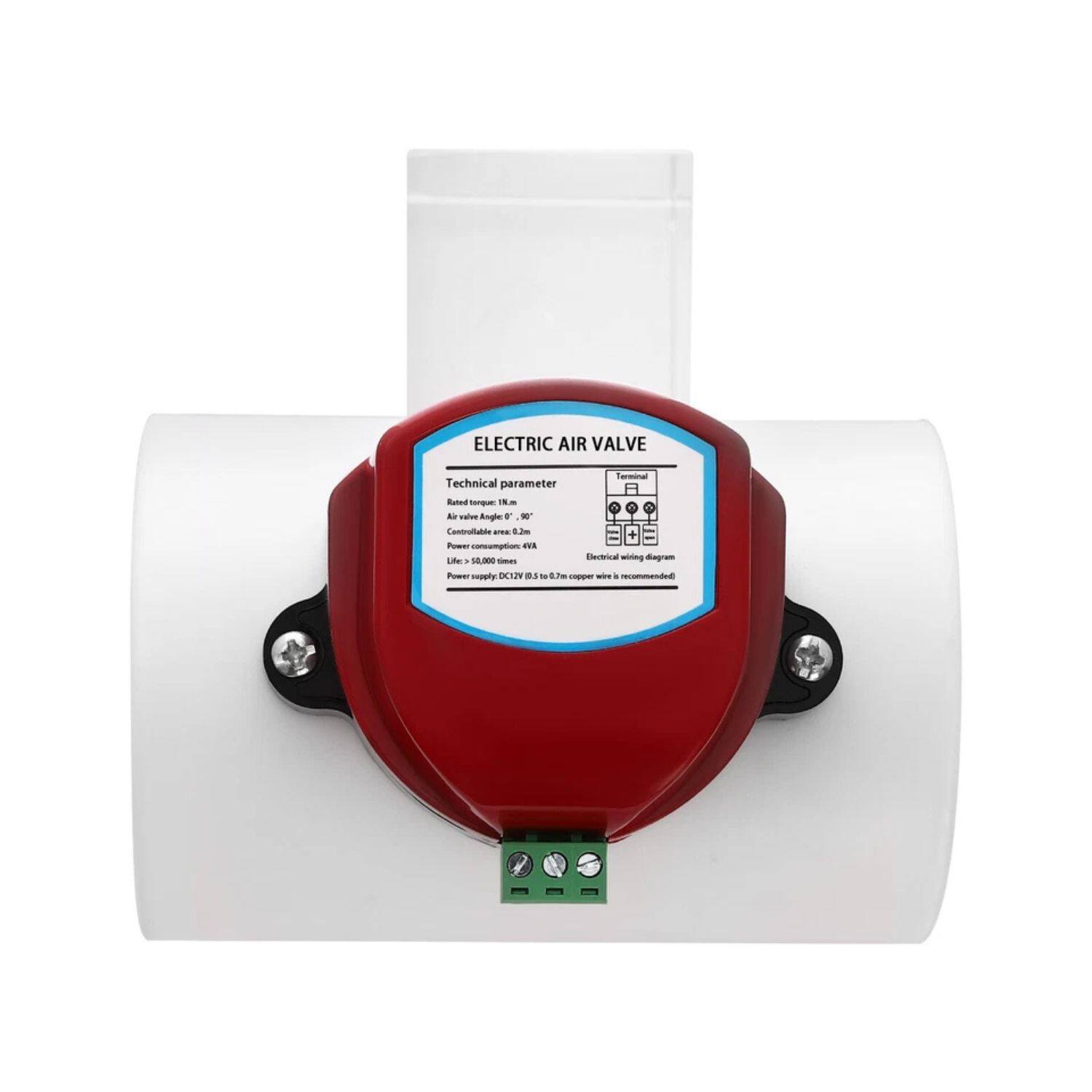 ELECTRIC AIR VALVE

Technical parameters
Rated torque: 18.0 Nm
Air valve angle: 90°
Controllable area: 6.2 m²
Life: > 50,000 times
Power supply: DC12V 0.5A
Electrical wiring diagram
Terminal
Electrical wiring diagram
DIN
0.75 mm² copper wire is recommended!