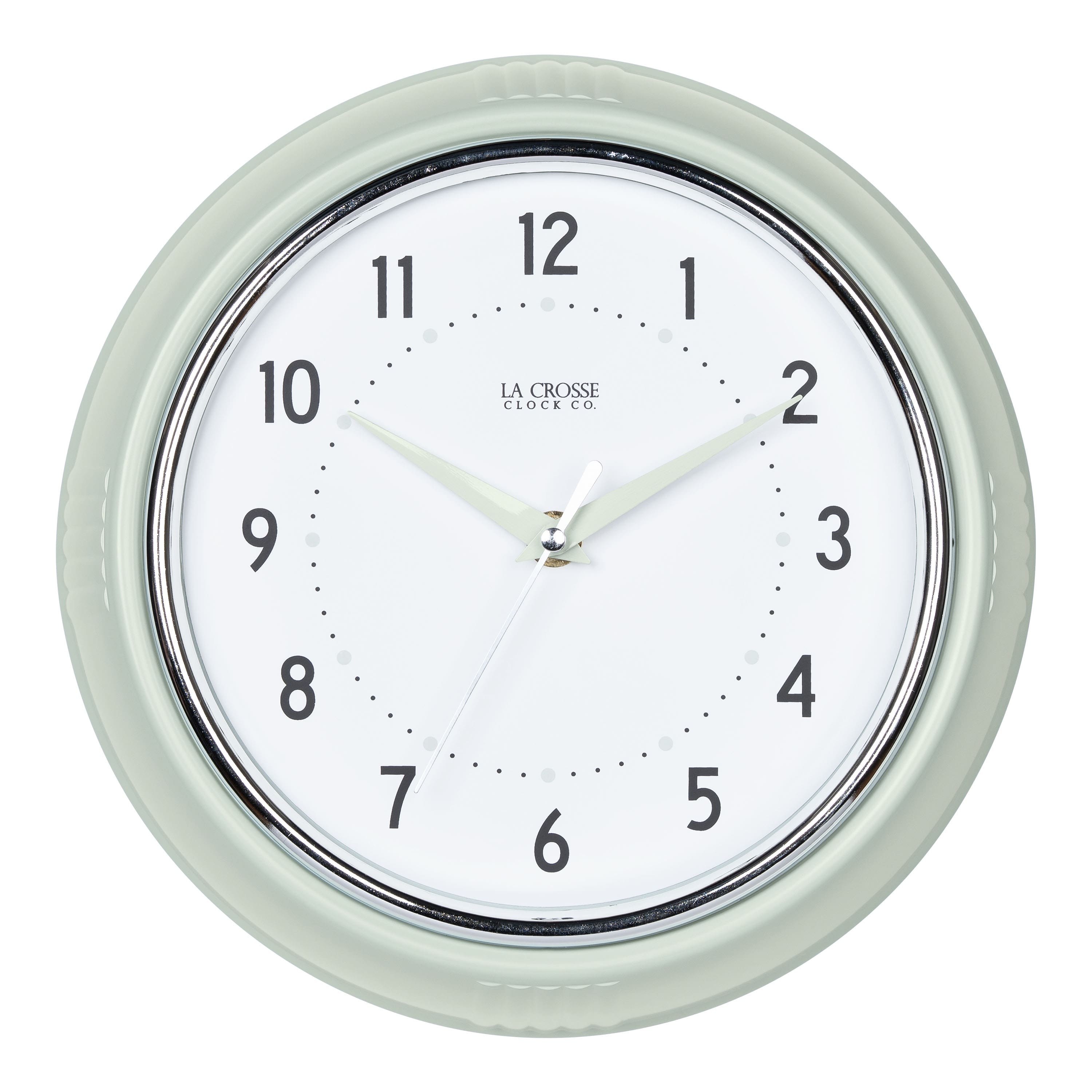 La Crosse Clock Co. - 9.5 Inch Retro Diner Silent Sweep Quartz Wall Clock - Pistachio Green price history on PriceWatchPro