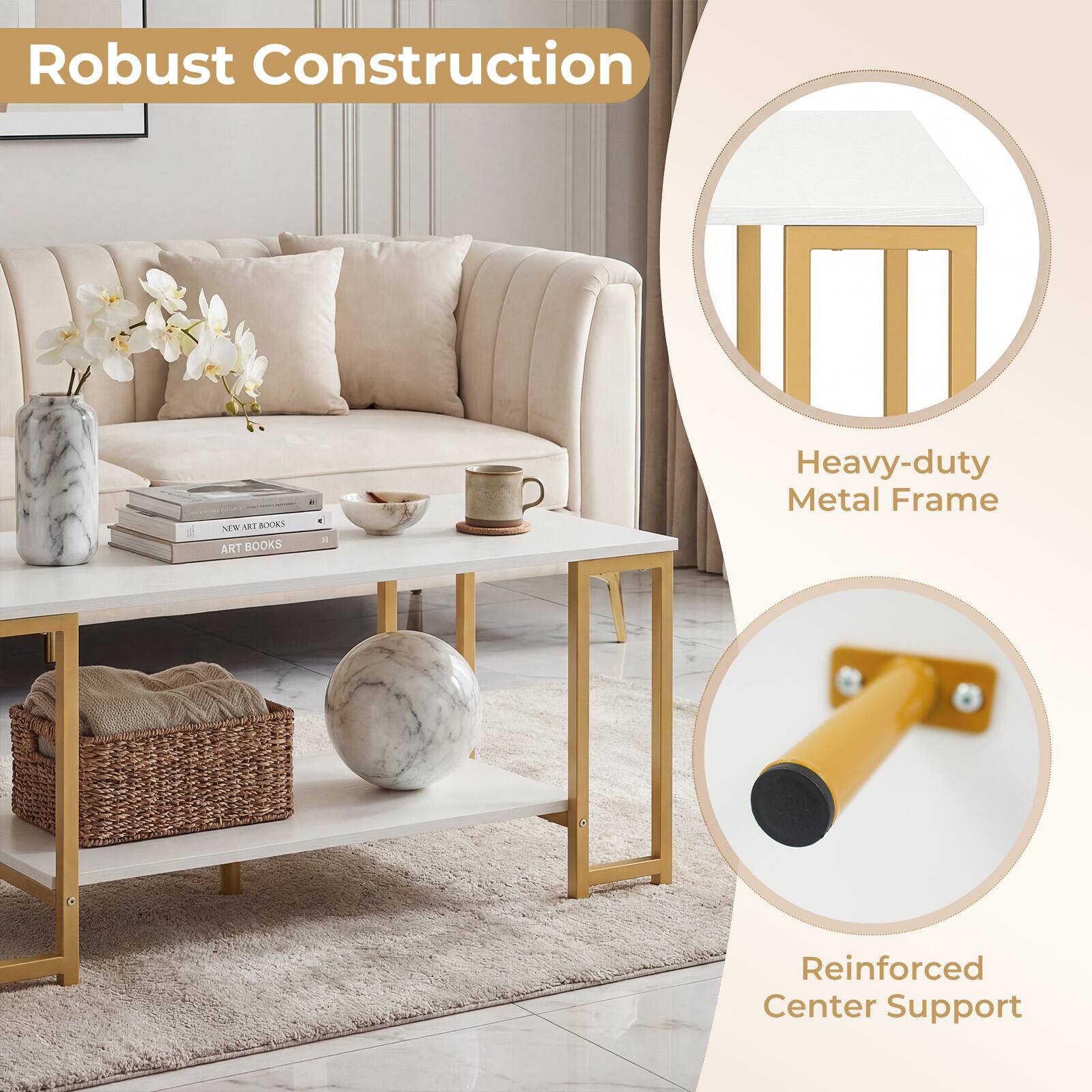 Robust Construction

Heavy-duty Metal Frame

Reinforced Center Support