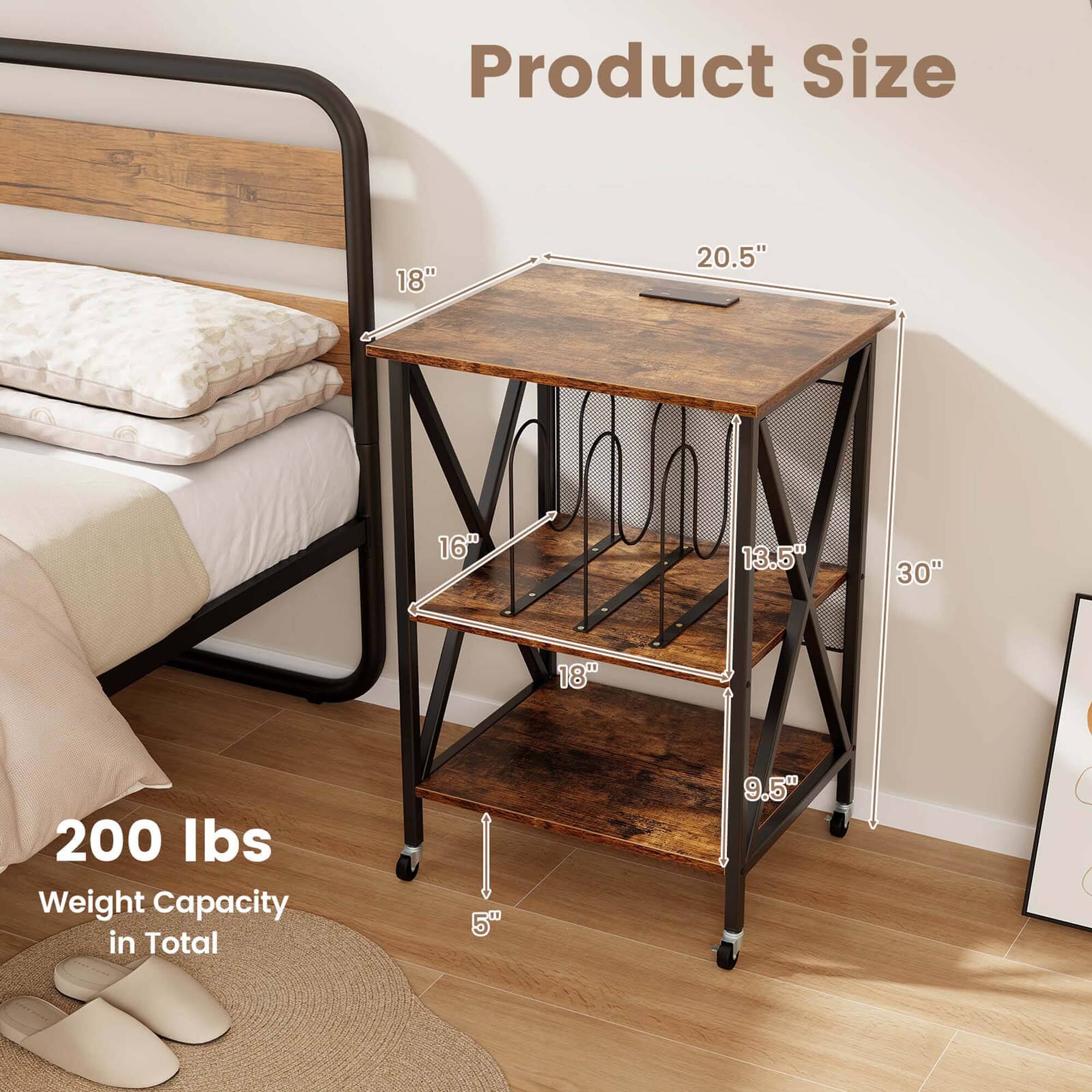 Product Size  
18" x 20.5" x 30"  
16" x 13.5" x 9.5"  
5" Height  

200 lbs Weight Capacity in Total