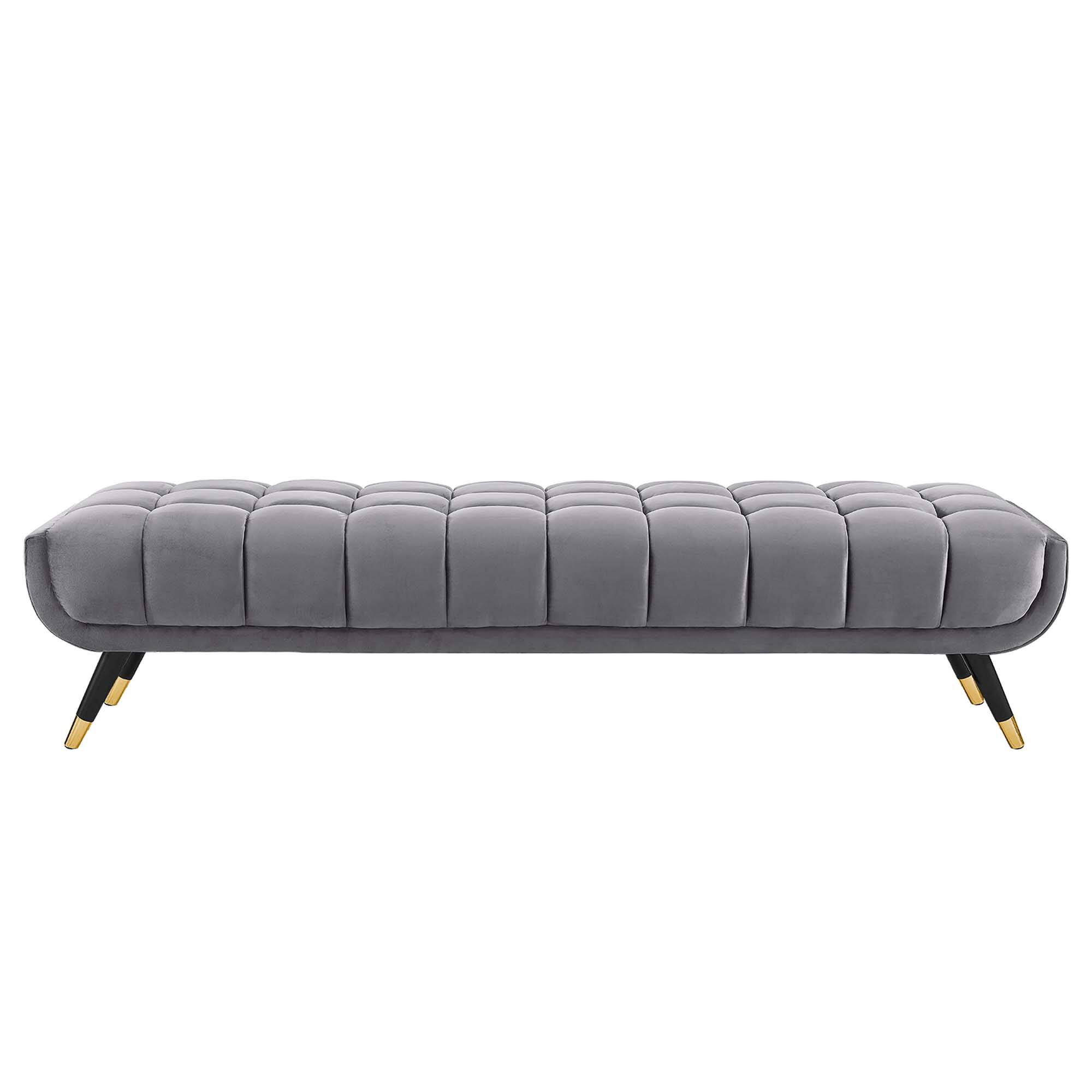 Alt View 2. Modway - Adept Performance Velvet Bench by Modway - Gray.