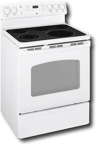 Angle Standard. GE - 30" Self-Cleaning Freestanding Electric Convection Range - White.