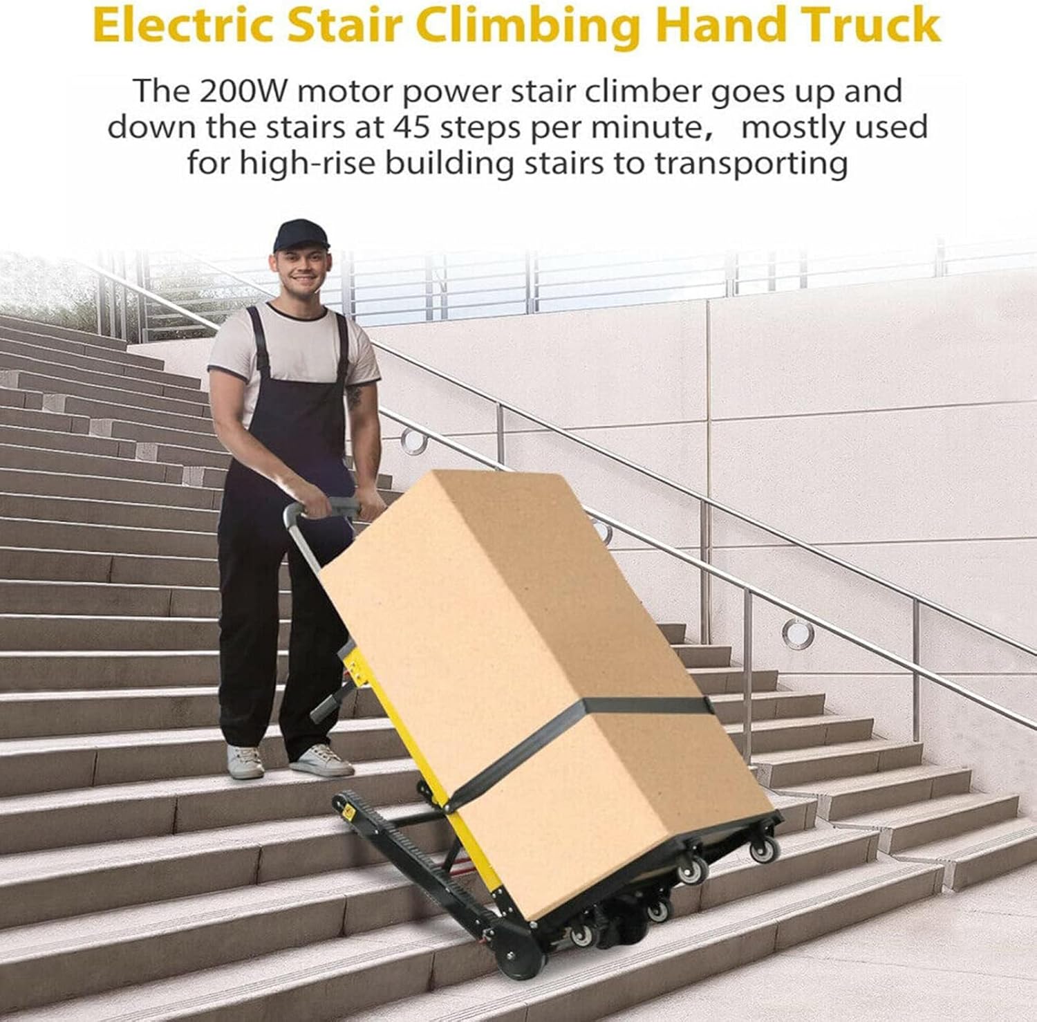 Electric Stair Climbing Hand Truck

The 200W motor power stair climber goes up and down the stairs at 45 steps per minute, mostly used for high-rise building stairs to transporting.