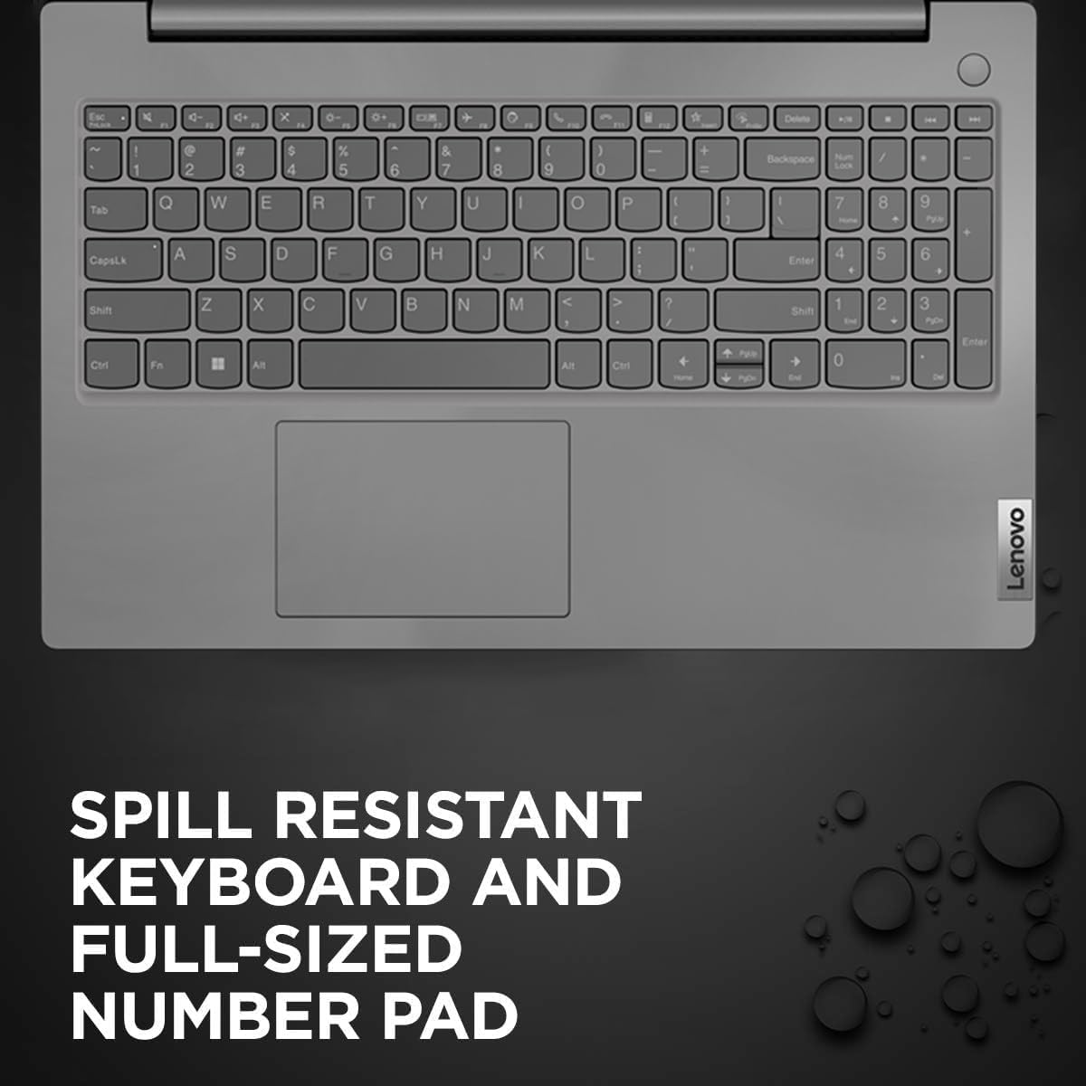 Ea K 4- KC x o- O+ DR + H * > Detoro I - ~ - 1 . 2 # 3 S 4 % 5 6 & 7 8 E 9 ) 0 + Backspace Las Tab CapsLk Q A W S E D R F T G Y H U J I K O L P : I I 1 1 I % Enter 7 4 8 5 9 Pp 6 . Shift Z x C V  N M < > ? , Shift 1 E 2 3 n Ctr Fn All AR Carl -g Pgle - 0 De Enter Lenovo SPILL RESISTANT KEYBOARD AND FULL-SIZED NUMBER PAD