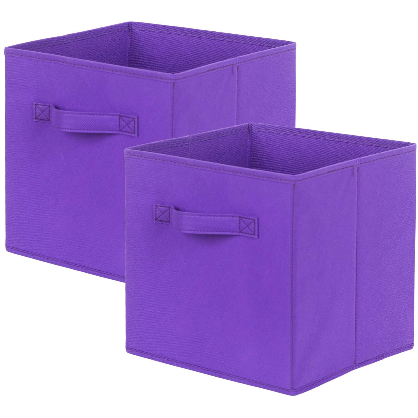 Front. Dazzling Pops - ShellKingdom Foldable Fabric Storage Cubes and Cloth Organizer Drawer for Closet and Toys, 6 Pack - Violet 2.