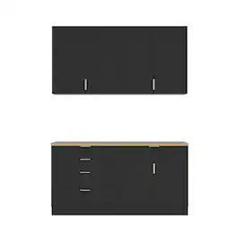 Famapy - Modular Split - design Multi - Purpose Storage Cabinet Set - Black