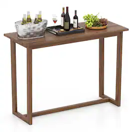 Boyel Living - Black 59 Inch Bar Table for Outdoor Patio Use - Brown