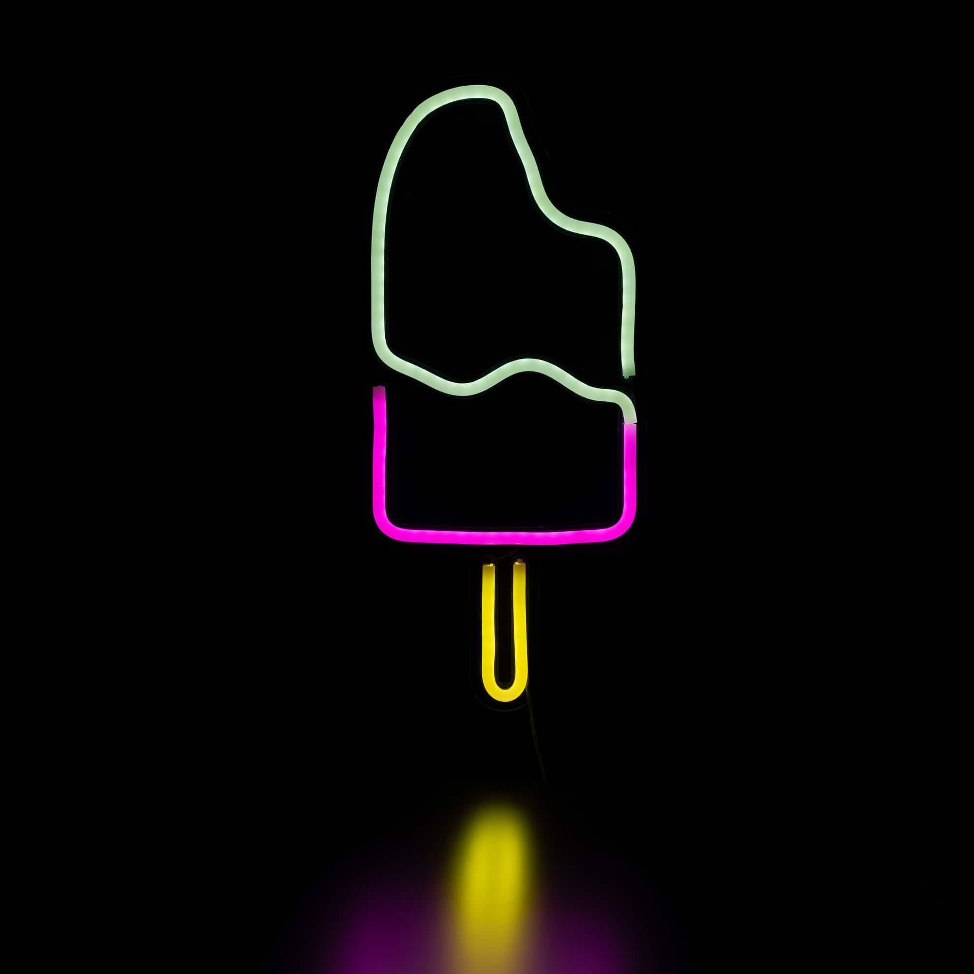 Northlight - LED Ice Pop Neon Lighted Wall Art - and White - 17.75" - Pink