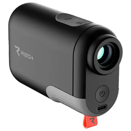 Front. Rad Golf - Lazer+ GPS Golf Rangefinder - Black.