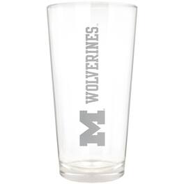 Great American Products - Michigan Wolverines Etched 16oz. Vertical Rally Cry Pint Glass - Multicolor