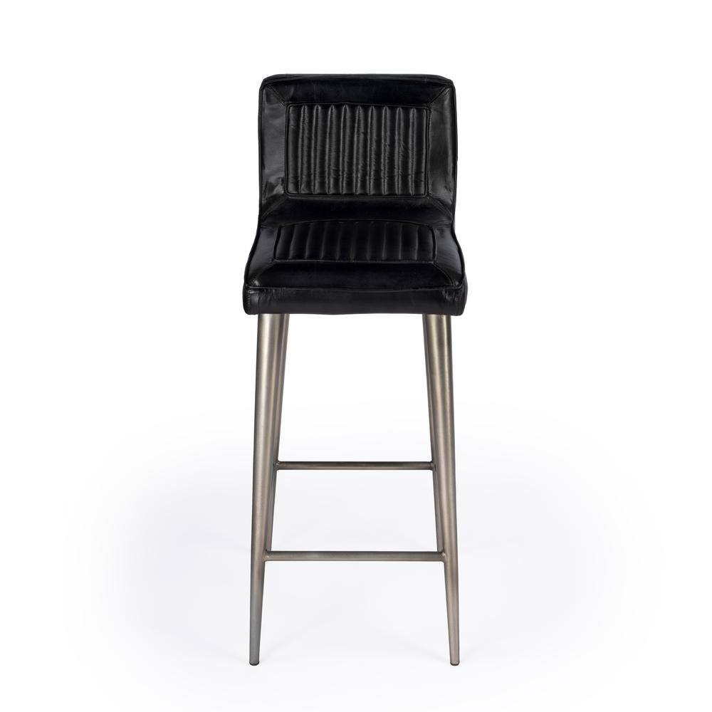 Alt View 1. Butler Specialty - Maxwell Leather 32.5" Bar Stool - Black.