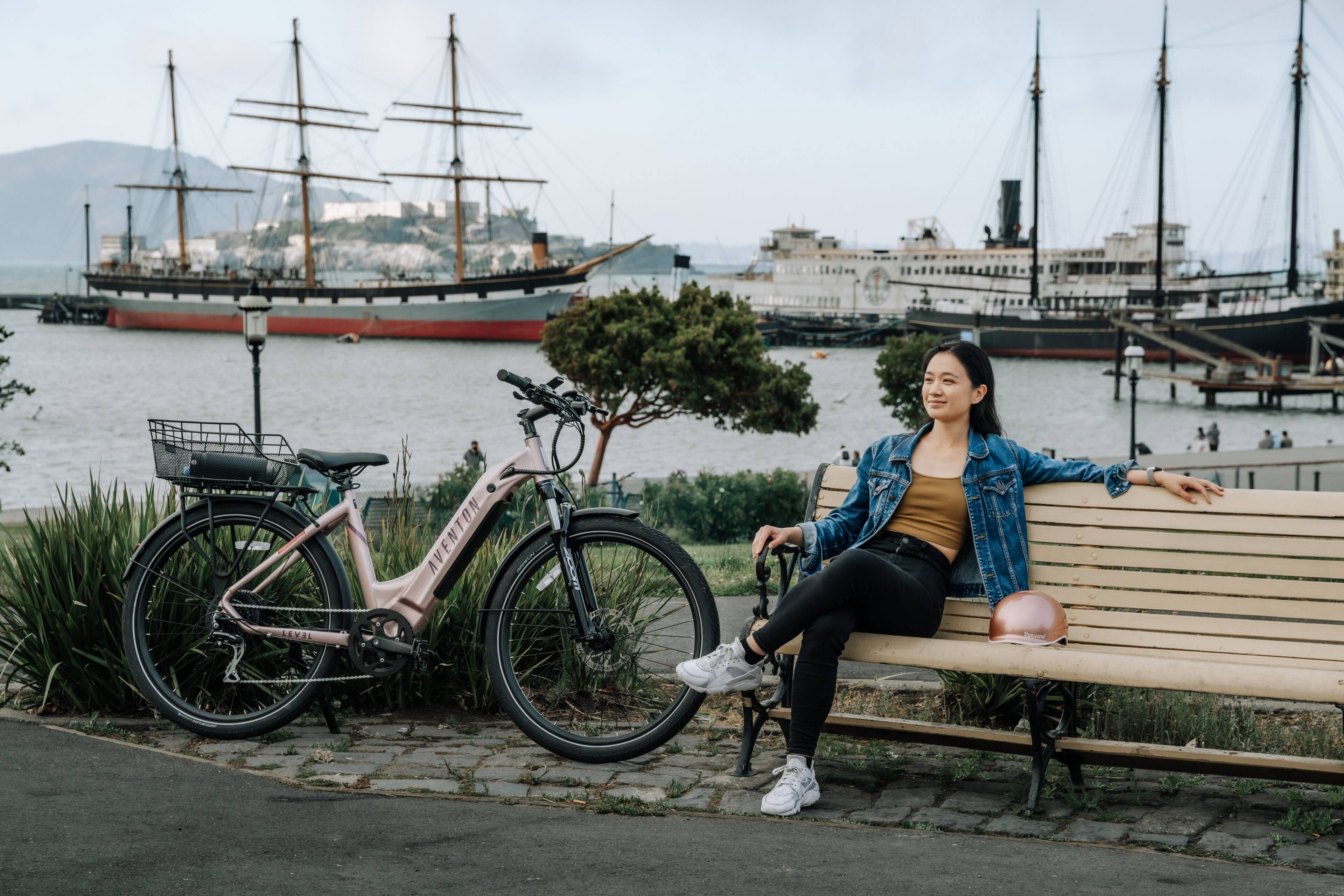 Alt View 14. Aventon - Level.2 Commuter Step-Through eBike w/ up to 60 miles Max Operating Range and 28 MPH Max Speed - Himalayan Pink.