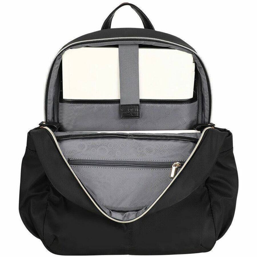 Alt View 2. ECO STYLE - Sandy Lisa Laguna Carrying Case (Backpack) for 14" to 15.6" Notebook - Black - Shoulder Strap, Trolley Strap - 17" - Black.