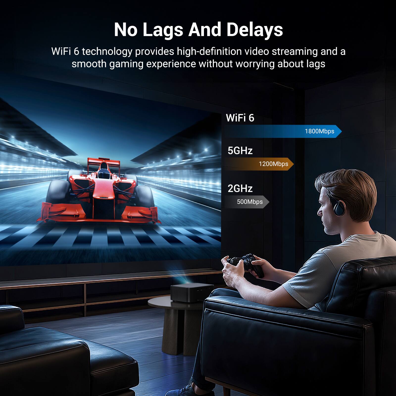 No Lags And Delays

WiFi 6 technology provides high-definition video streaming and a smooth gaming experience without worrying about lags

WiFi 6
1800Mbps

5GHz
1200Mbps

2GHz
500Mbps