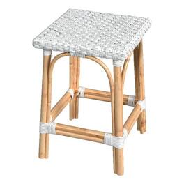 Butler Specialty - Riviera Square 24"H Rattan Counter Stool - Glossy White