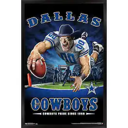 Trends International - Dallas Cowboys 24.25'' x 35.75'' Framed Mascot Endzone Poster - Multicolor