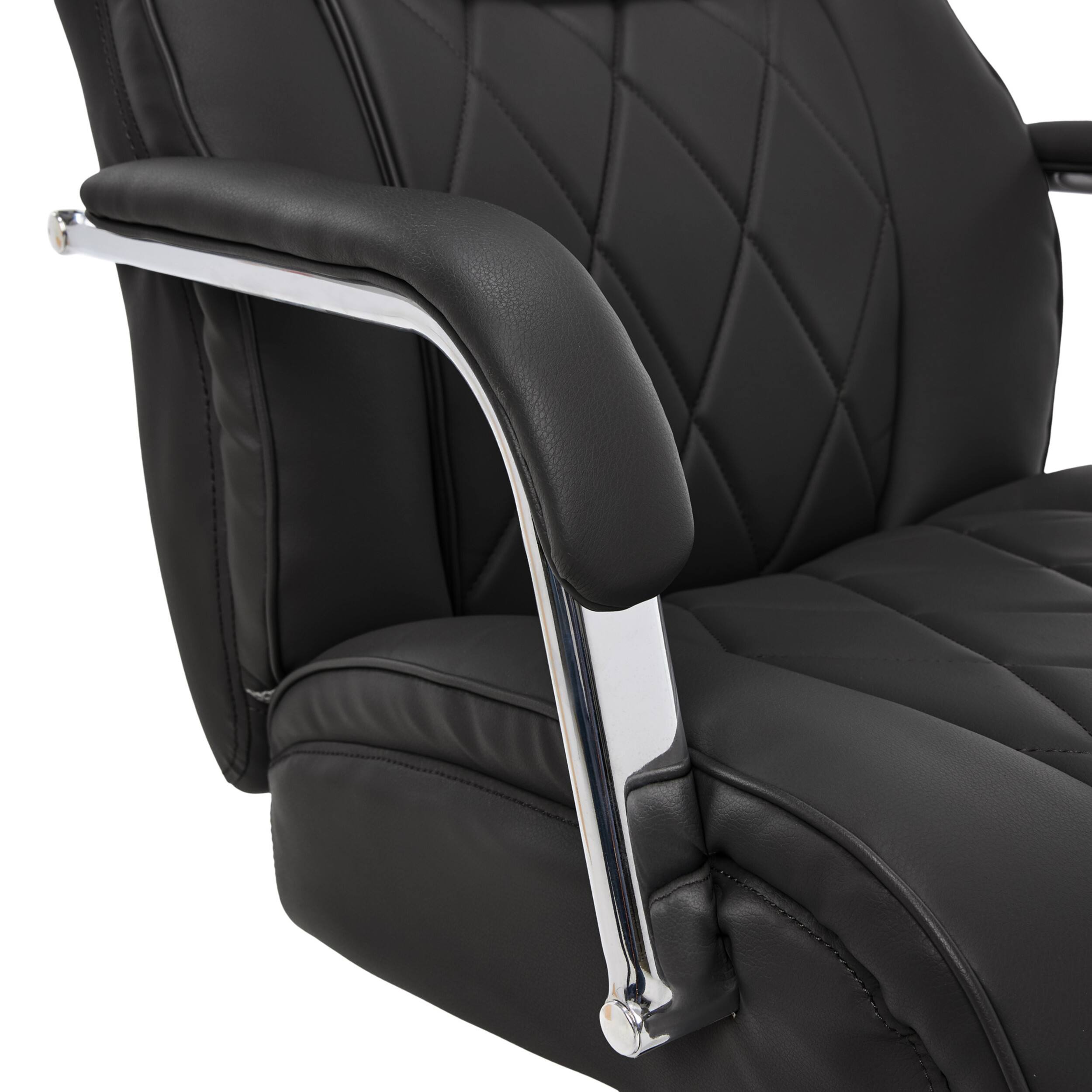 Alt View 14. La-Z-Boy - Comfort and Beauty Sutherland Diamond-Quilted Bonded Leather Office Chair - Midnight Black.