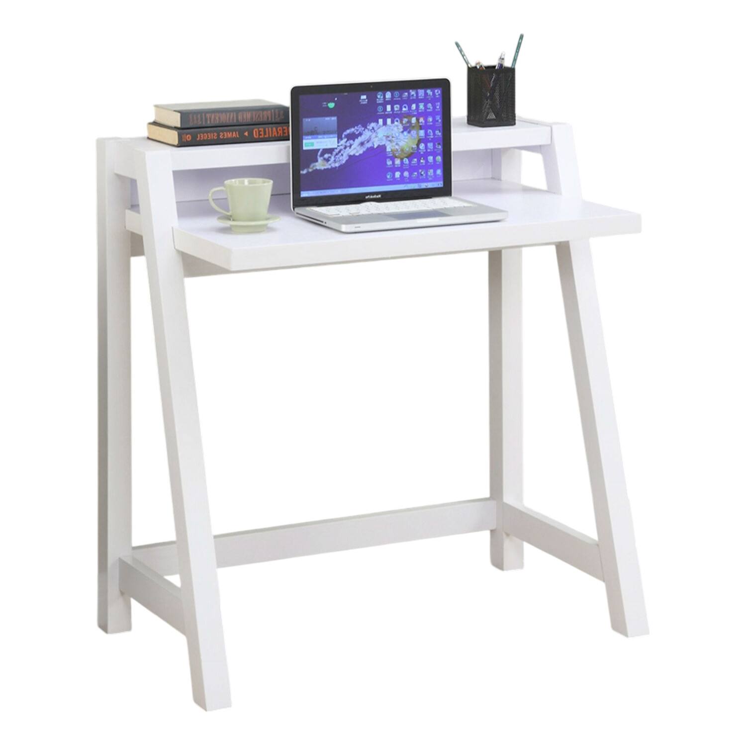 SlickBlue - Modern Minimalist Compact Laptop Desk for Home or Office - White