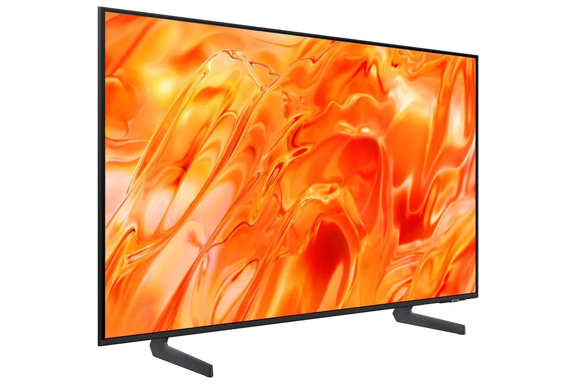 Angle. Samsung - Samsung QN43QN70HAF 43" Smart TV with a Walts FULL-MOTION-MOUNT-32-65 and a Amber 3-OUTLET-SURGE Surge Protector (2026) - Black.