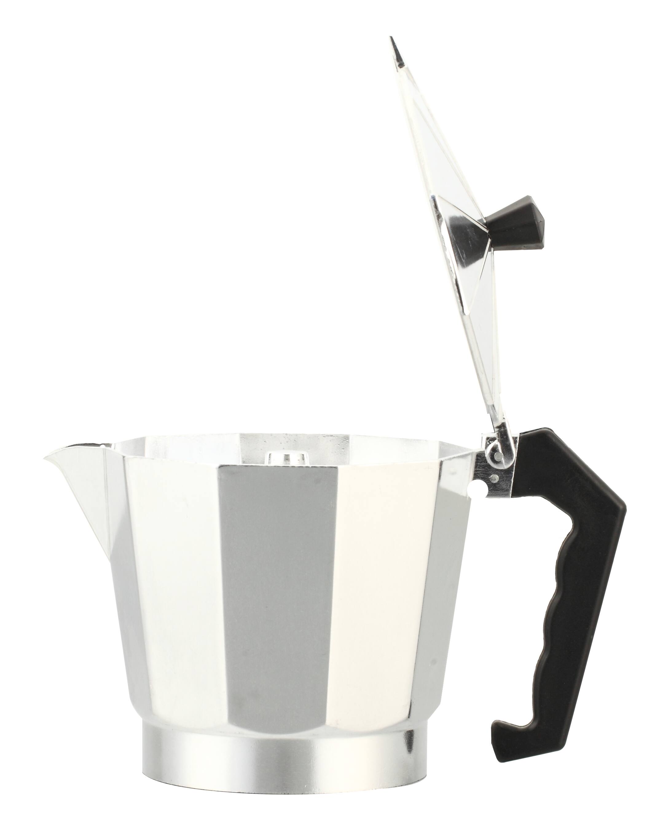 Back. J&V TEXTILES - Aluminum Coffee Maker - Silver.