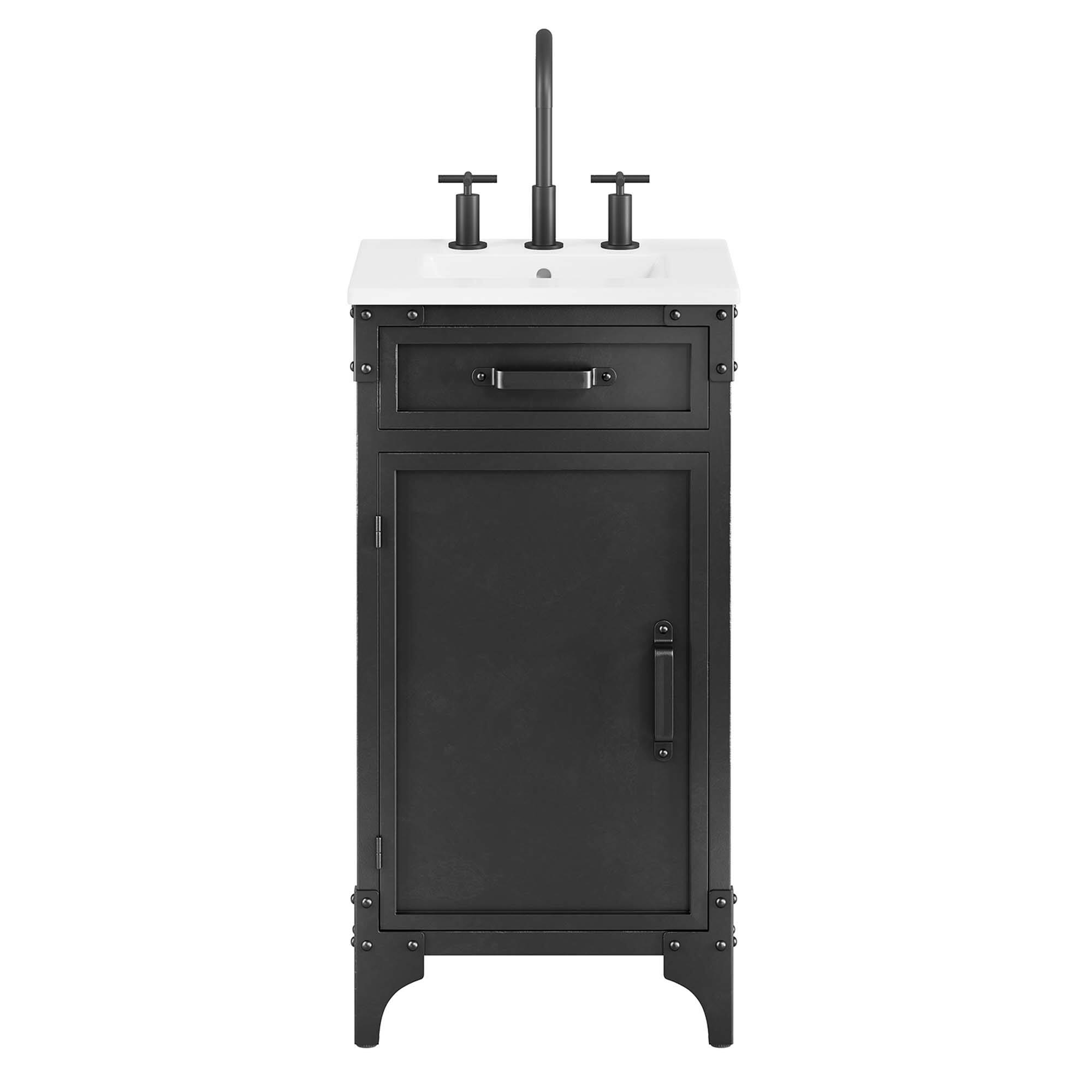 Alt View 10. Modway - Steamforge Bathroom Vanity Basin Included by Modway - White black.