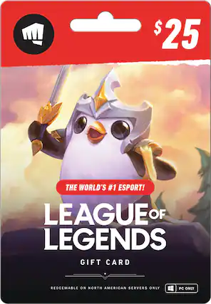 Front. Riot Games - $25 League of Legends Game Card.