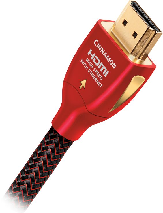 Angle View: AudioQuest - Cinnamon 3'4" 4K Ultra HD HDMI Cable - Black/Red