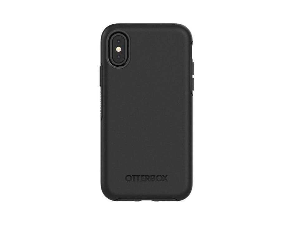 Angle. OtterBox - OtterBox Symmetry Series Sleek Protection for iPhone X | Color: Black - Black.
