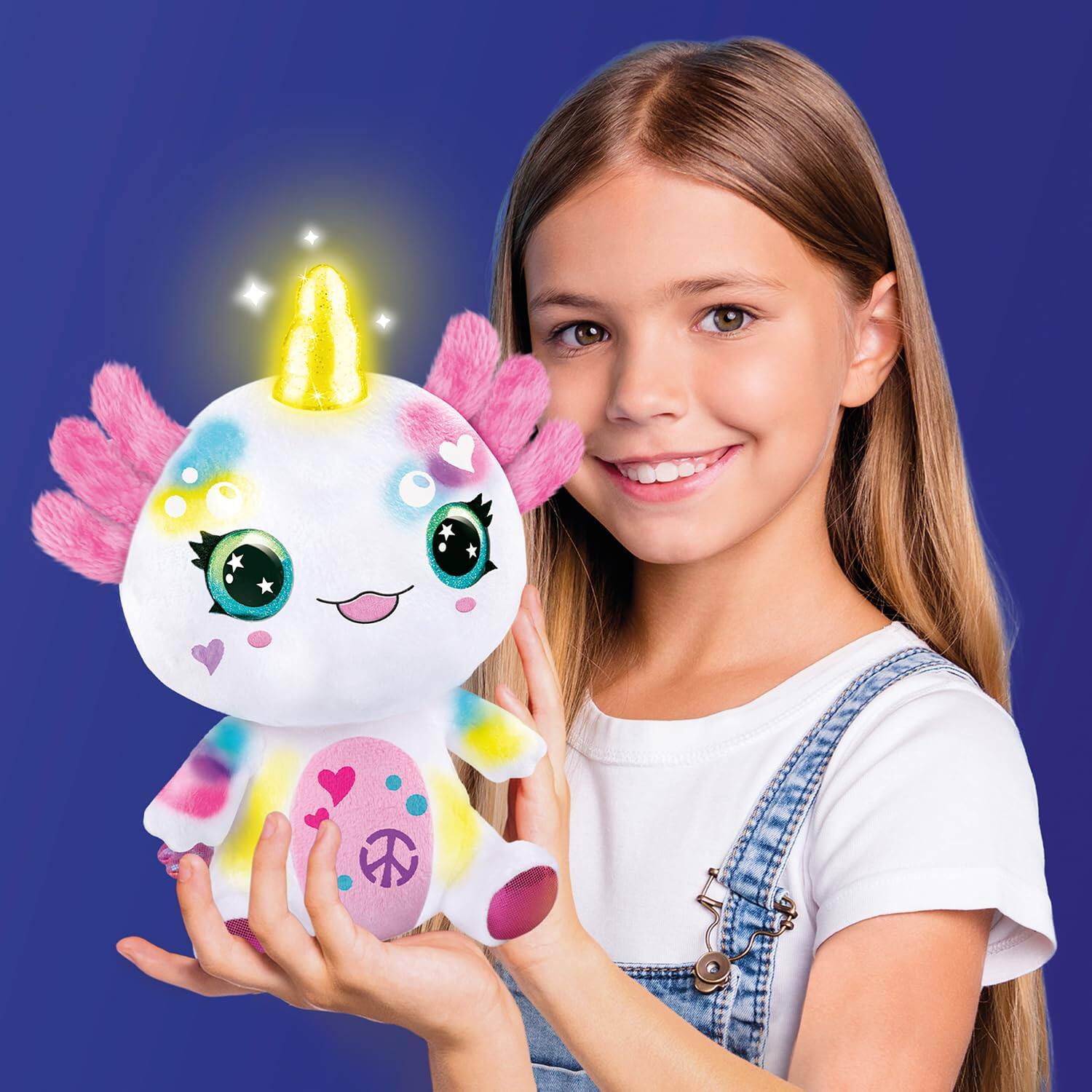 Alt View 1. Canal Toys - Airbrush Plush Light-Up Axolotl – DIY Mood Light Plush Kit.