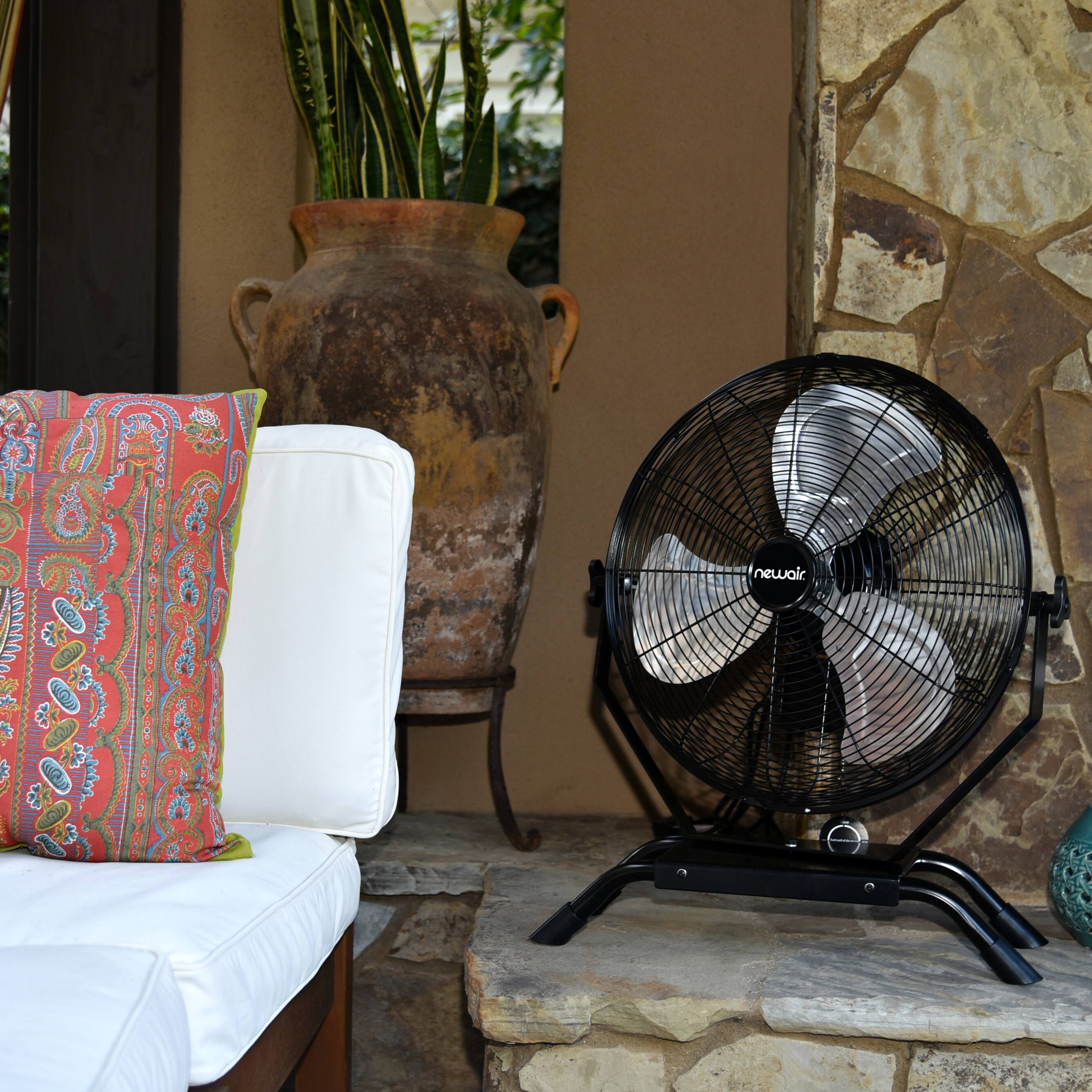 Alt View 5. NewAir - 18" - 20" Outdoor-Rated Fan - Floor or Wall Mounted - Black.