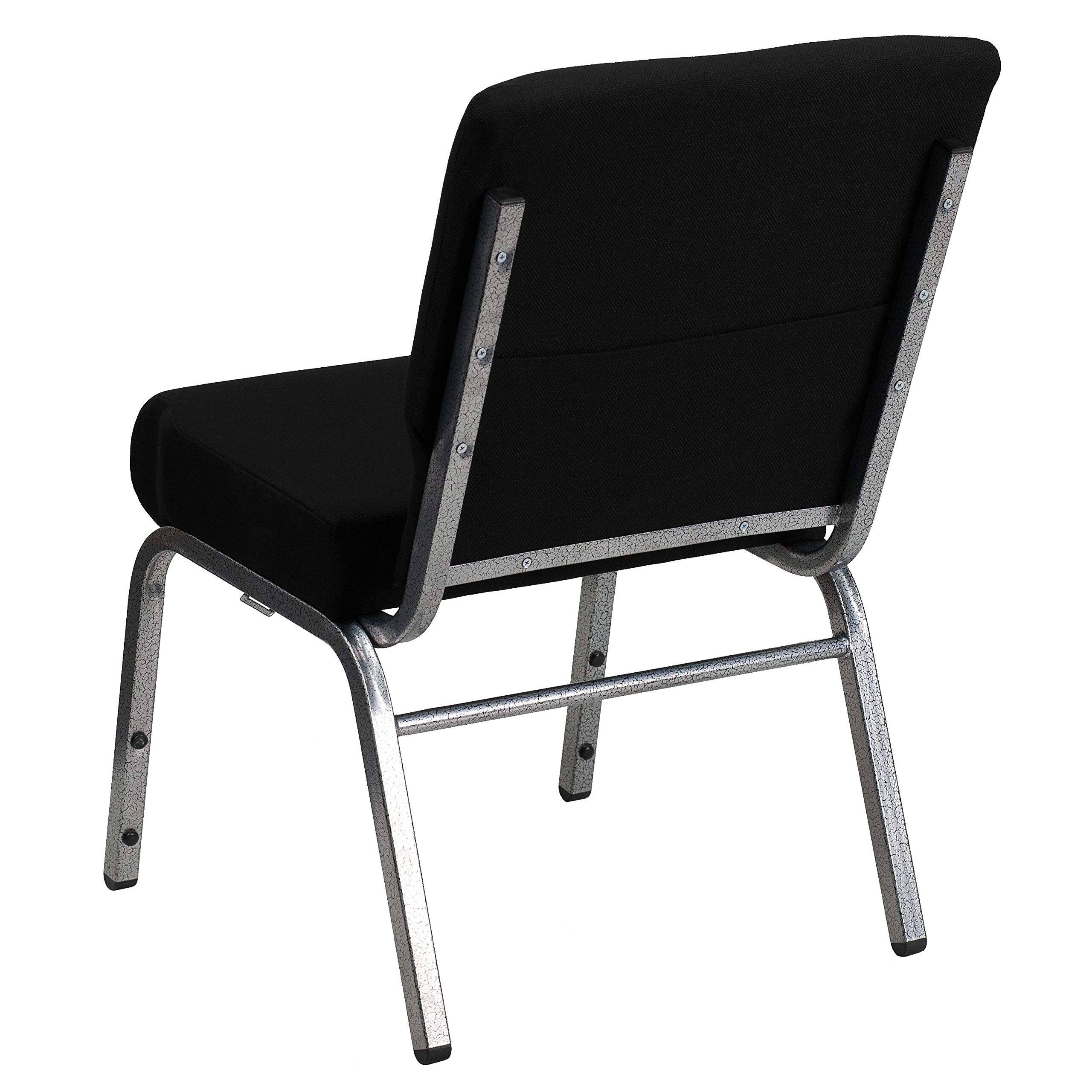 Alt View 1. JETRANSPORT - Hercules Series 21''w Stacking Church Chair In Black Fabric - Vein Frame Provide superior seating comfort - Black Fabric/Silver Vein Frame 1 Pack.