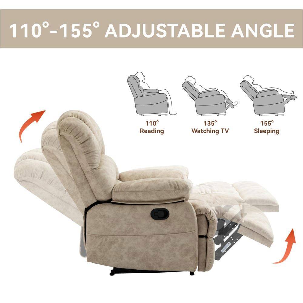 110°-155° Adjustable Angle

110° Reading  
135° Watching TV  
155° Sleeping