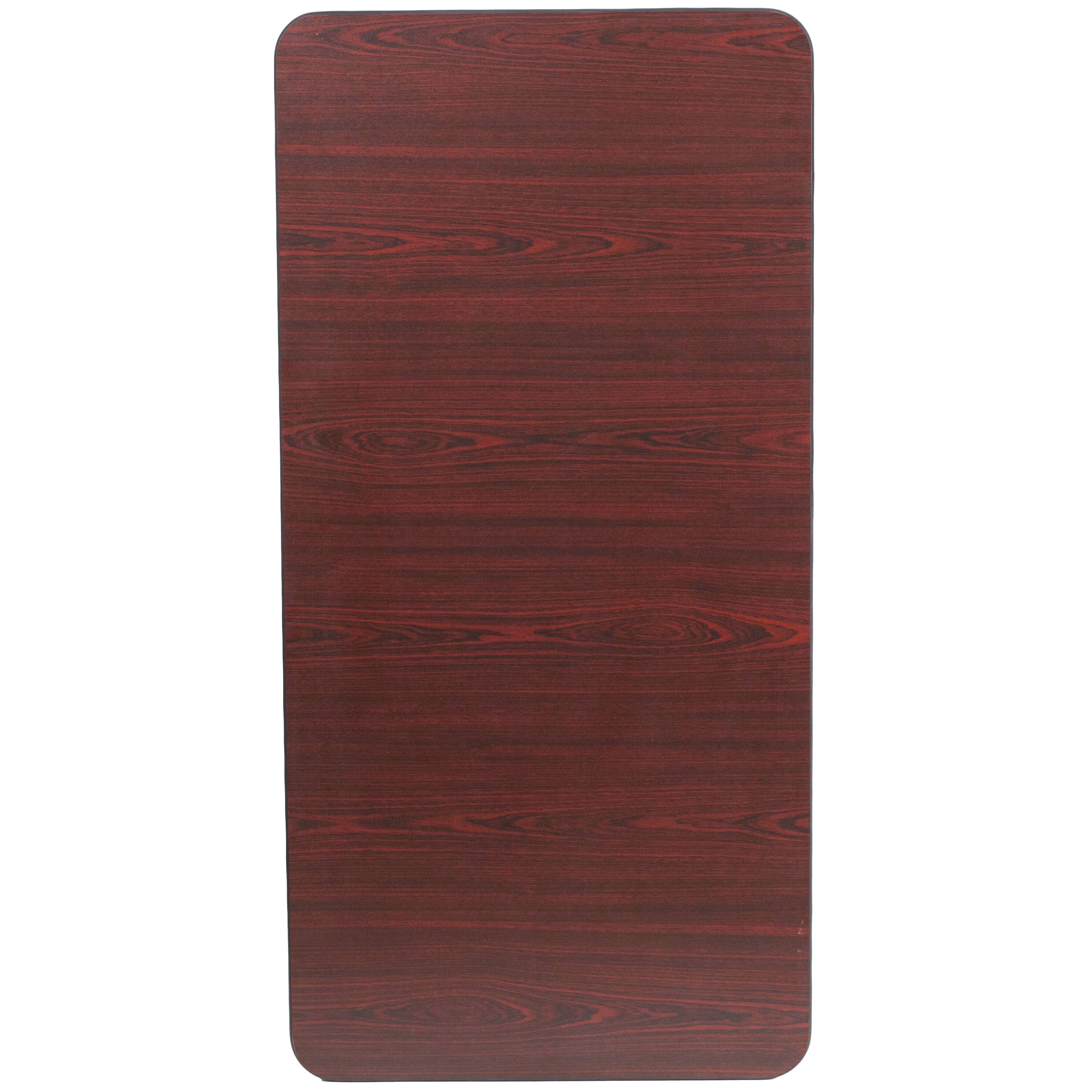 Alt View 17. Alamont Home - 4-Foot Mahogany Melamine Laminate Folding Banquet Table - Mahogany.