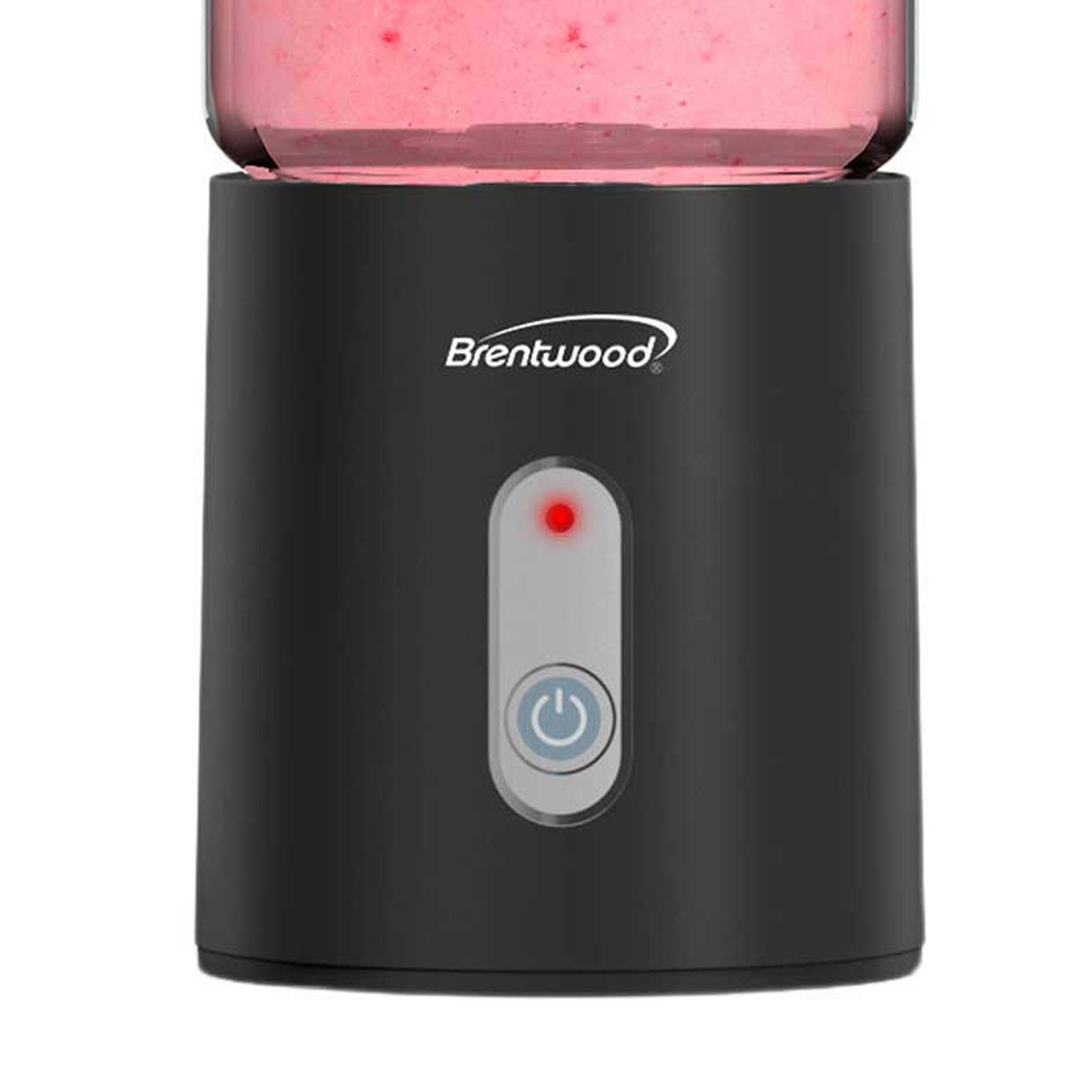 Angle. Brentwood - Brentwood 17 Ounce Portable Battery Operated USB Glass Blender in Black - Black.