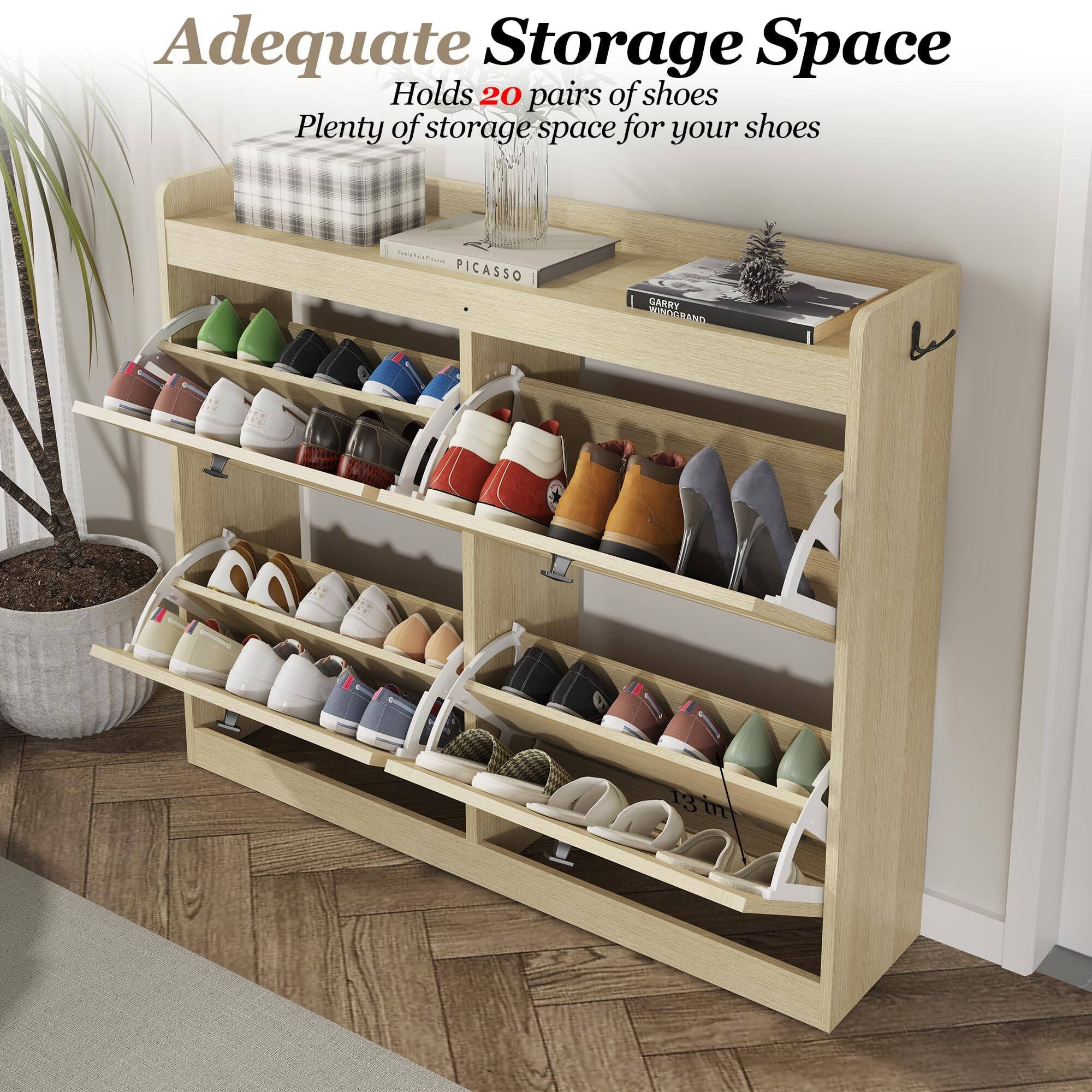 Adequate Storage Space  
Holds 20 pairs of shoes  
Plenty of storage space for your shoes
