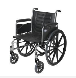 Invacare - Tracer (IV) Bariatric Folding Wheelchair for Adults (20" Seat) with Full Arms - Black
