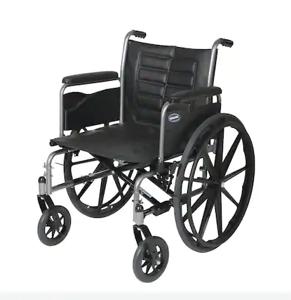 Front. Invacare - Tracer (IV) Bariatric Folding Wheelchair for Adults (20" Seat) with Full Arms - Black.