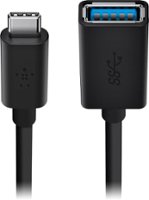 Belkin - USB-C to USB 3.0 Adapter with Charging and Data Transfer, Compatible with Apple and Chromebook Devices 5-Inch - Black - Front_Zoom