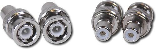Angle. Lorex - BNC-to-RCA Connectors (4-Pack) - Silver.