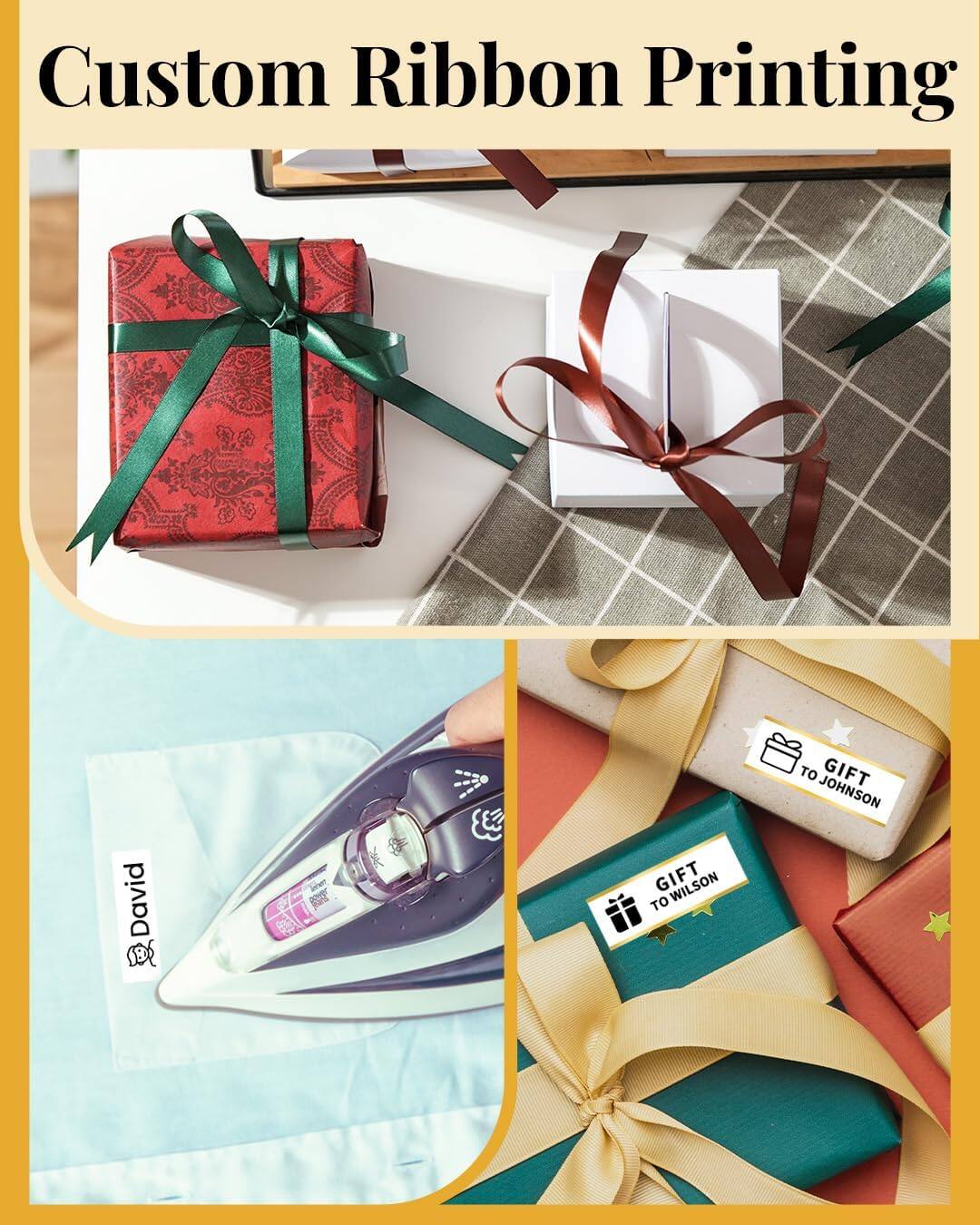 Custom Ribbon Printing

David

GIFT TO WILSON

GIFT TO JOHNSON