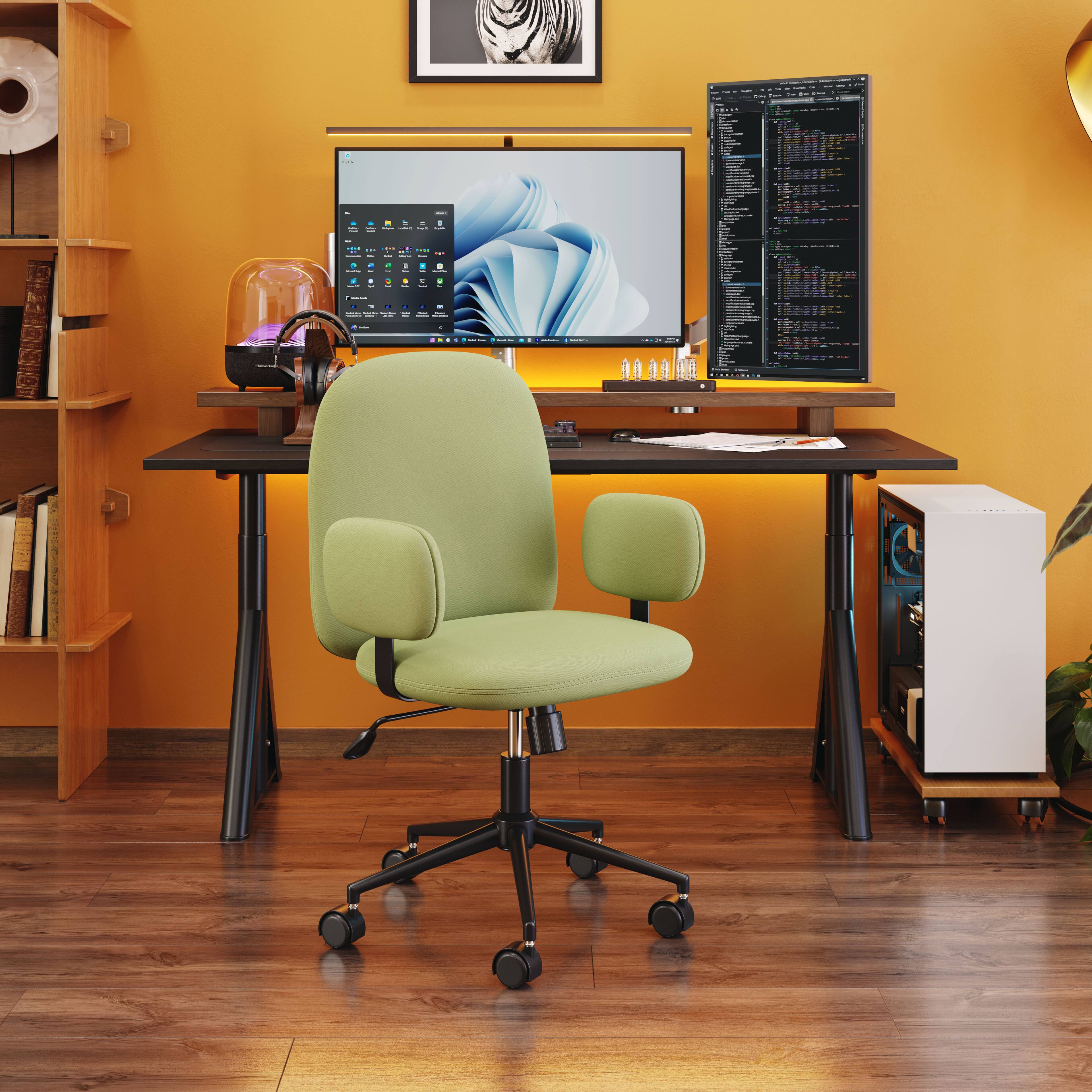 Angle. Hivvago - Lionel Office Chair Olive Green - Olive Green.
