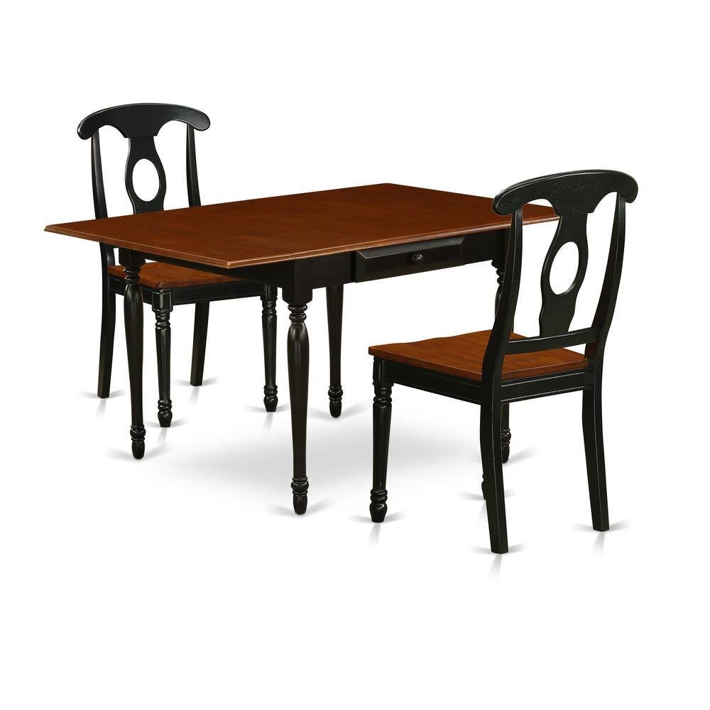 Front. East West Furniture - Dining Room Set Black & Cherry - Brown.