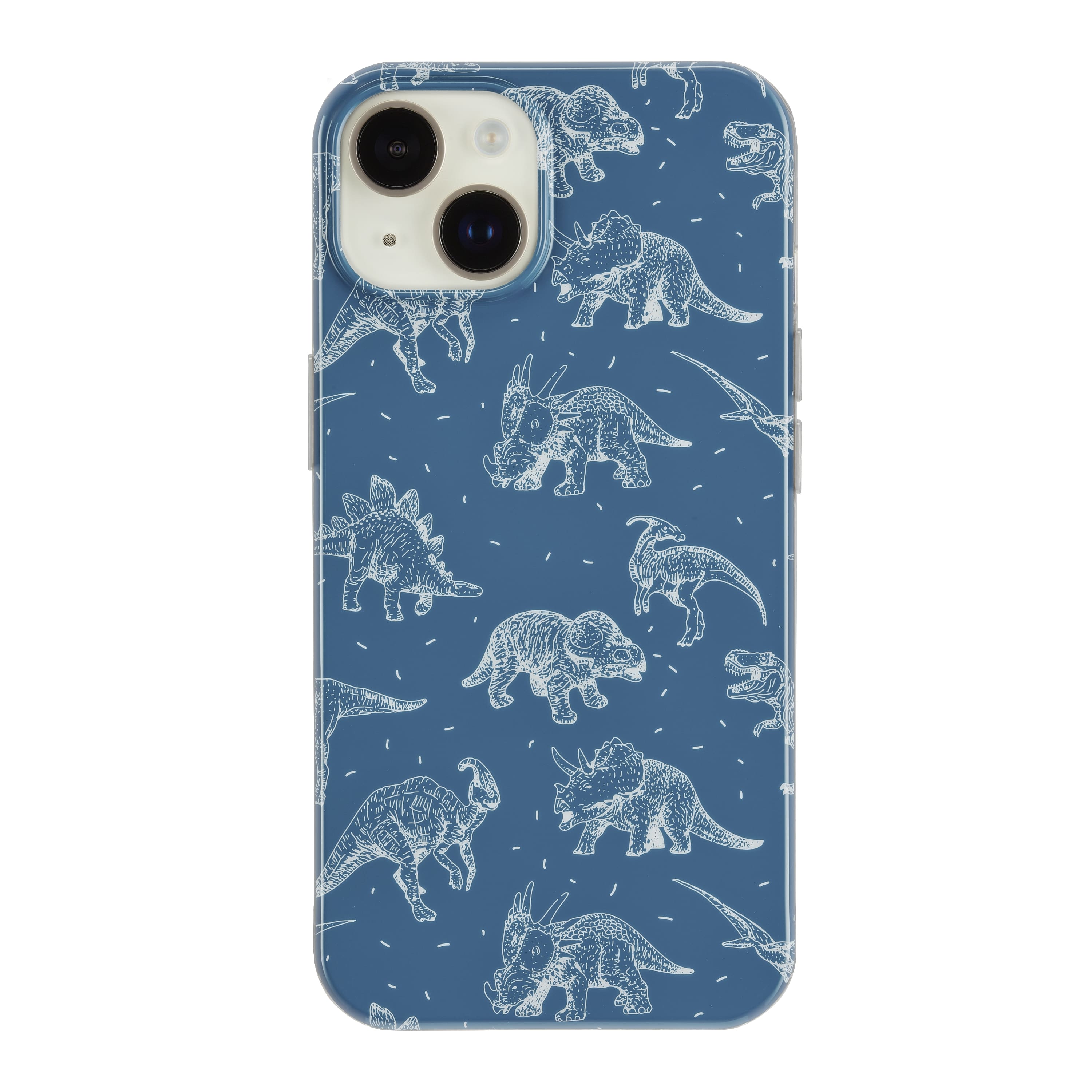Front. Insignia™ - Hard-Shell Case for iPhone 14 and iPhone 13 - Dinosaurs.