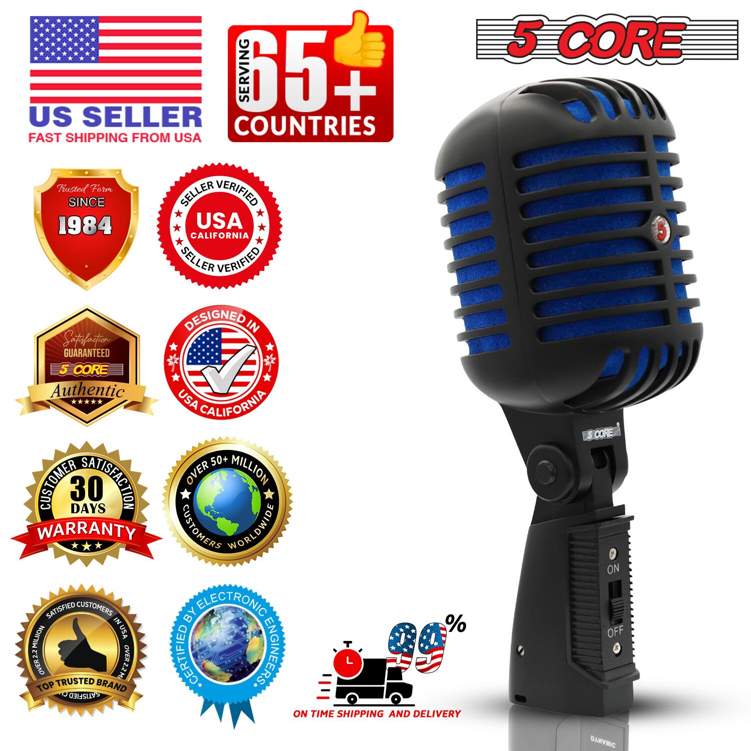 SERVING 65+ US SELLER COUNTRIES FAST SHIPPING FROM USA  
5 CORE  
VERIFIED SINCE 1984  
USA CALIFORNIA SELLER VERIFIED  
DESIGNED IN USA CALIFORNIA  
Authentic  
50+ MILLION CUSTOMERS WORLDWIDE  
30 DAYS WARRANTY  
CUSTOMER SATISFACTION  
OVER 20M SATISFIED CUSTOMERS  
CERTIFIED ELECTRONIC ENGINEERS  
TOP TRUSTED BRAND  
ON TIME SHIPPING AND DELIVERY